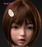 Real Girl D6ヘッド 軟質シリコン製 可愛い 女性ヘッド ラブドールの頭 頭部単品 ヘッド単体 M16ボルト採用 140-170CM身長適用 職人メイク 塗装済み 口開閉機能付き リアルな口腔構造