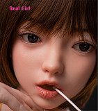 Real Girl D6ヘッド 軟質シリコン製 可愛い 女性ヘッド ラブドールの頭 頭部単品 ヘッド単体 M16ボルト採用 140-170CM身長適用 職人メイク 塗装済み 口開閉機能付き リアルな口腔構造