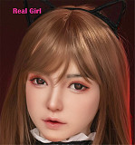 Real Girl D8ヘッド 軟質シリコン製 可愛い 女性ヘッド ラブドールの頭 頭部単品 ヘッド単体 M16ボルト採用 140-170CM身長適用 職人メイク 塗装済み 口開閉機能付き リアルな口腔構造