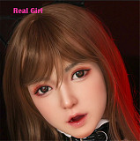Real Girl D8ヘッド 軟質シリコン製 可愛い 女性ヘッド ラブドールの頭 頭部単品 ヘッド単体 M16ボルト採用 140-170CM身長適用 職人メイク 塗装済み 口開閉機能付き リアルな口腔構造