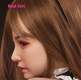 Real Girl D8ヘッド 軟質シリコン製 可愛い 女性ヘッド ラブドールの頭 頭部単品 ヘッド単体 M16ボルト採用 140-170CM身長適用 職人メイク 塗装済み 口開閉機能付き リアルな口腔構造