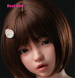 Real Girl D6ヘッド 軟質シリコン製 可愛い 女性ヘッド ラブドールの頭 頭部単品 ヘッド単体 M16ボルト採用 140-170CM身長適用 職人メイク 塗装済み 口開閉機能付き リアルな口腔構造