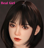 Real Girl D9ヘッド 軟質シリコン製 可愛い 女性ヘッド ラブドールの頭 頭部単品 ヘッド単体 M16ボルト採用 140-170CM身長適用 職人メイク 塗装済み 口開閉機能付き リアルな口腔構造