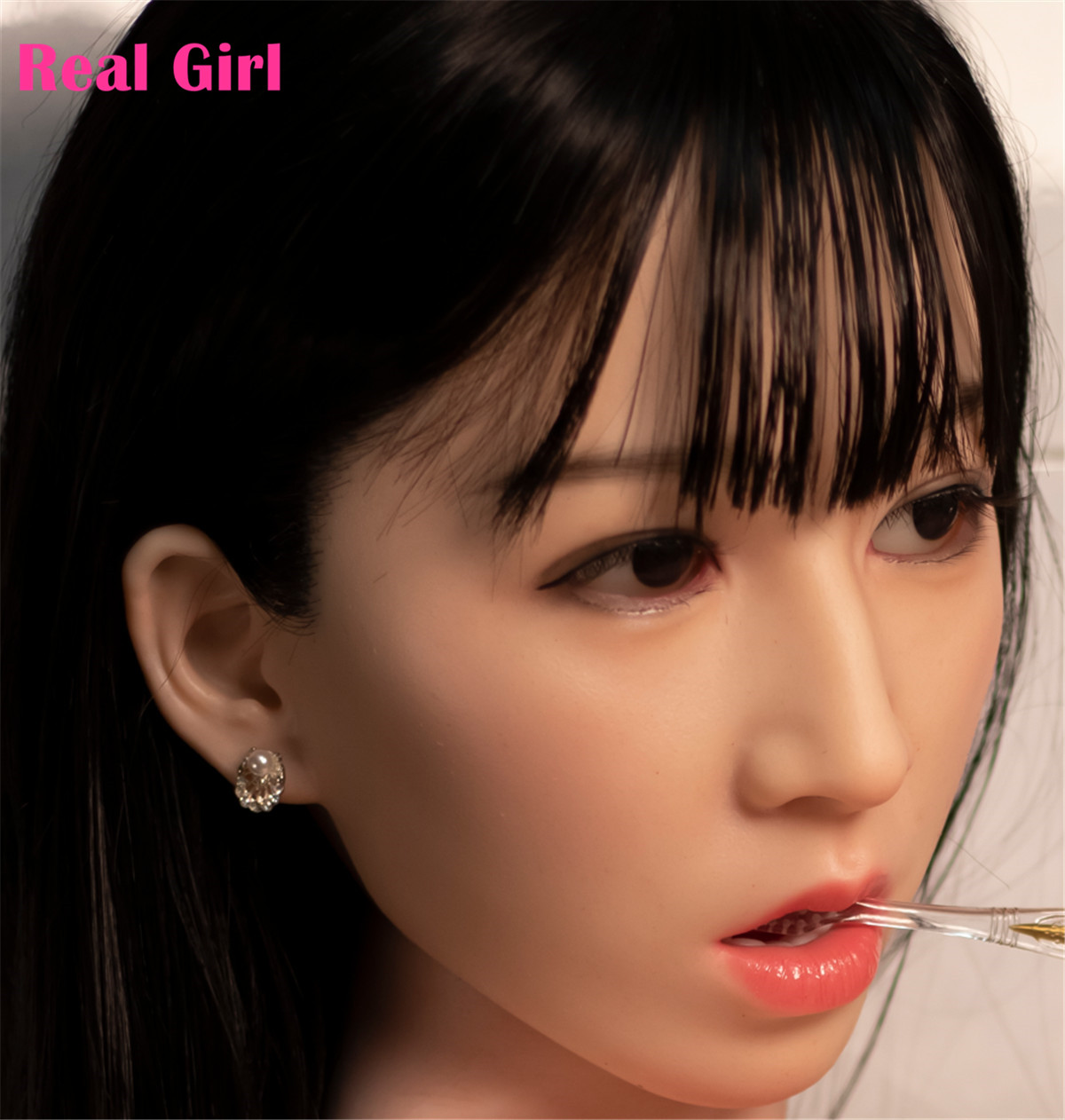 Real Girl 写実主義 D12ヘッド 本人の3Dスキャンデータで開発ヘッド 蠟人形級ヘッド 軟質シリコン製 可愛い 女性ヘッド ラブドールの頭 頭部単品 ヘッド単体 M16ボルト採用 140-170CM身長適用 職人メイク 塗装済み 口開閉機能付き リアルな口腔構造無料