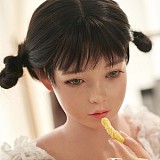 フルシリコン製ラブドール WAXDOLL 新型 142cm 貧乳  #G50ヘッド リアルメイク付き