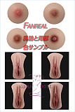 FANREAL フルシリコン製ラブドール 乳輪とヴァギナカラー 色参考サンプル品 乳首パーツ 局部パーツセット