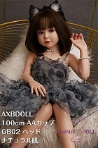 AXBDOLL 可愛い顔 フルシリコン製 GB02ヘッド+AT100-1ボディ ラブドール 新型100cm AAカップ 掲載画像のボディはリアルメイク付き