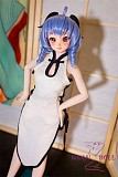 Mini Doll ミニドール セックス可能 60cm普通乳フルシリコン 甘羽 ヘッド 身長選択可能 白いチャイナドレス レディ