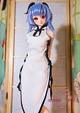Mini Doll ミニドール セックス可能 60cm普通乳フルシリコン 甘羽 ヘッド 身長選択可能 白いチャイナドレス レディ