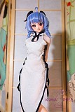Mini Doll ミニドール セックス可能 60cm普通乳フルシリコン 甘羽 ヘッド 身長選択可能 白いチャイナドレス レディ