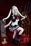 【超擬真の肌テクスチャ選択可】SHEDOLL 148cm Dカップ 朵朵（DuoDuo）2.0 ヘッド ラブドール ボディー材質など選択可 掲載画像はシリコンヘッド＋TPE製ボディ 小悪魔 白髪