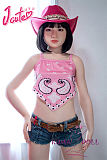 J-cute 133cm バスト平 AGD19 萌咲（もえ）ヘッド ラブドール ロり系 LL団 フルシリコン製 リアルドール ピンクのカウボーイハット