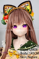 GUAVADOLL アニメドール ソフトビニール製ヘッド+TPE製ボディ 145cm Bカップ DM08 ヘッド M16ジョイント 他社と交換可能 138-150ＣＭのボディに適用 ナチュラル肌色