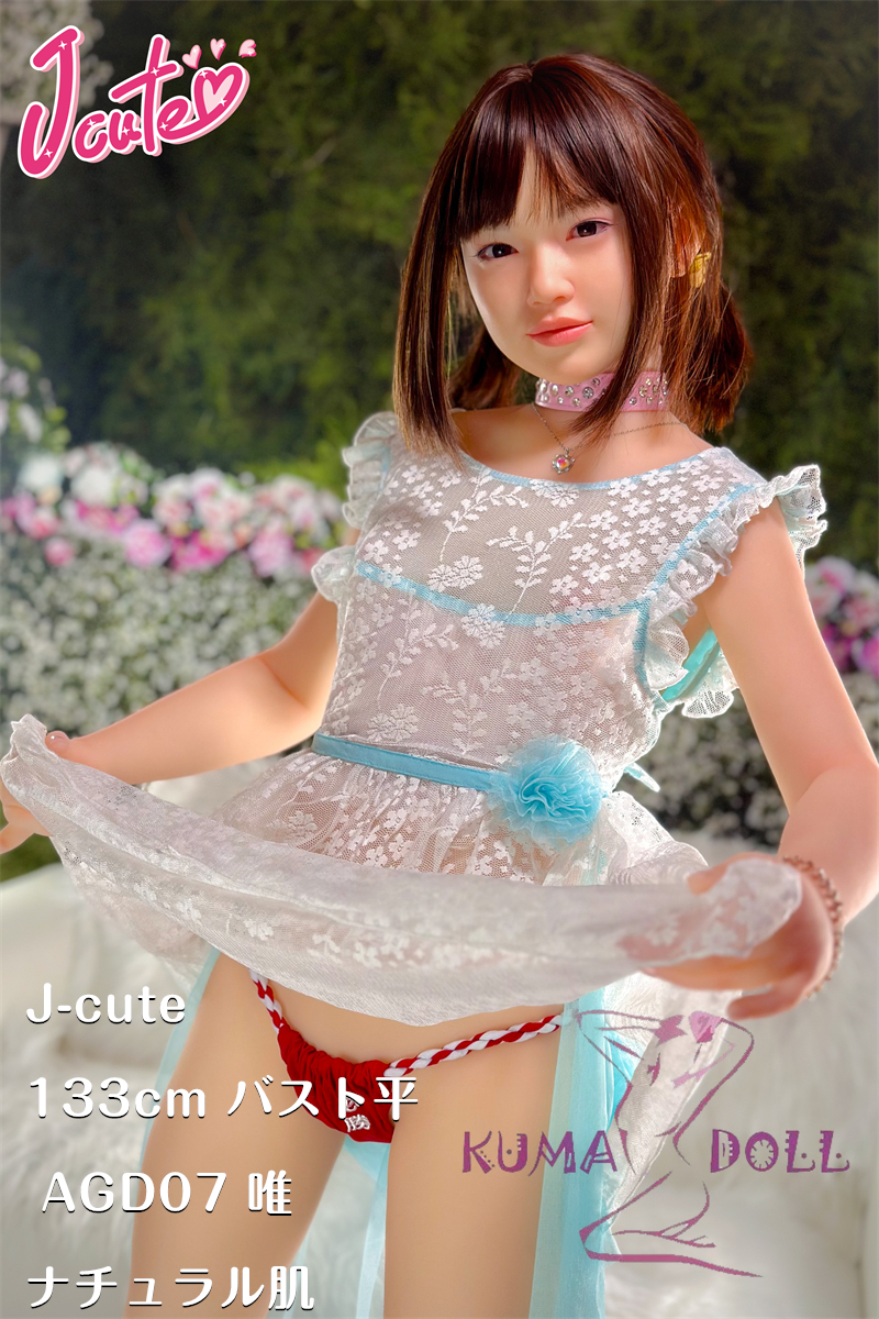 J-cute 133cm バスト平 シリコン頭部+TPEボディ AGD07 唯（ゆい）ヘッド ラブドール ロリ妹系  ハイブリッド 掲載画像のボディはリアルメイク付き