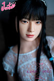 J-cute 137cm バスト平 AGD19 萌咲（もえ）ヘッド  LL団 ラブドール 髪の毛植毛 青いレースのドレス フルシリコン製 リアルドール