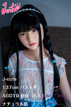 J-cute 137cm バスト平 AGD19 萌咲（もえ）ヘッド  LL団 ラブドール 髪の毛植毛 青いレースのドレス フルシリコン製 リアルドール