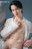 FANREAL 173cm Kevinヘッド 一体式ペニス 筋肉タイプ リアルメイク付き フルシリコン製ラブドール 掲載画像は硬めシリコンヘッド