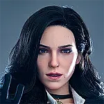フルシリコン製 Game Lady 171cm Gカップ No.27_1 硬質シリコンヘッド リアルメイク付き 眉毛とまつ毛植毛あり  ライトニング