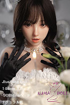 Jiusheng Doll フルシリコン製 148cm Bカップ 90BHinaヘッド ラブドール フルシリコン製 黒いプリンセスドレス
