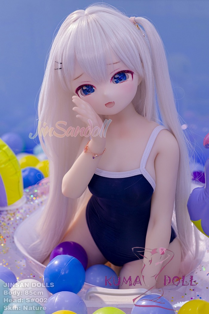 アニメドール ソフトビニール製ヘッド+TPE製ボディ WM Dolls 85cm AAカップ S002ヘッド 青い水着 オナホールあり