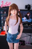 J-cute 137cm バスト平 AGD17 羽純（はずみ）ヘッド  LL団 ラブドール 髪の毛植毛 フルシリコン製 リアルドール パーカー デニムミニスカート