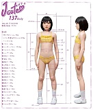 J-cute 137cm バスト平 AGD17 羽純（はずみ）ヘッド  LL団  髪の毛植毛 フルシリコン製 リアルドール 黒いタートルネックセーター