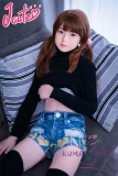 J-cute 137cm バスト平 AGD17 羽純（はずみ）ヘッド  LL団  髪の毛植毛 フルシリコン製 リアルドール 黒いタートルネックセーター