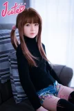 J-cute 137cm バスト平 AGD17 羽純（はずみ）ヘッド  LL団  髪の毛植毛 フルシリコン製 リアルドール 黒いタートルネックセーター