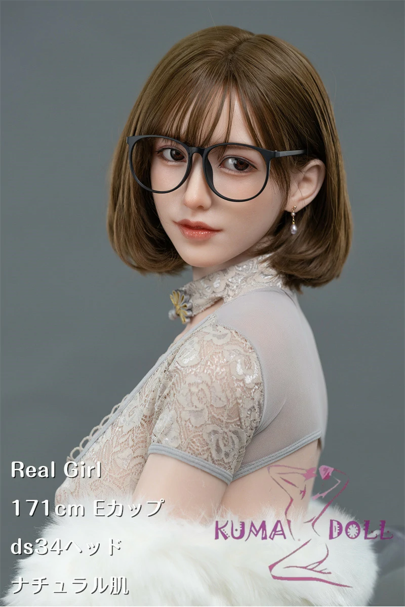 Real Girl (Ｃ工場製)  新作 軽量化ボディ フルシリコン製 ダッチワイフ 171cm巨乳 Eカップ ds34ヘッド  レースのチャイナドレス ホワイトファー