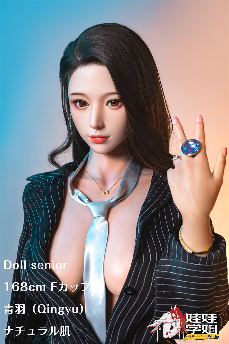 Doll senior 等身大ドール 168cm Fカップ 青羽（Qingyu）フルシリコンヘッド TPE材質 ボディー 材質選択可能 黒いストッキング 掲載画像はフルシリコン製 +オーラル機能+口開閉機能あり+模擬口腔付き