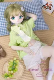 MOZU DOLL 130cm 苗苗（Miaomiao）ヘッド バスト大 ビニール製頭部＋TPE製 ボディ 肌色＆眼球色＆メイク＆ウィッグ＆衣装は宣材写真と同じ ライトグリーンのストライプシャツ