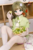 MOZU DOLL 130cm 苗苗（Miaomiao）ヘッド バスト大 ビニール製頭部＋TPE製 ボディ 肌色＆眼球色＆メイク＆ウィッグ＆衣装は宣材写真と同じ ライトグリーンのストライプシャツ