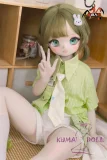 MOZU DOLL 130cm 苗苗（Miaomiao）ヘッド バスト大 ビニール製頭部＋TPE製 ボディ 肌色＆眼球色＆メイク＆ウィッグ＆衣装は宣材写真と同じ ライトグリーンのストライプシャツ