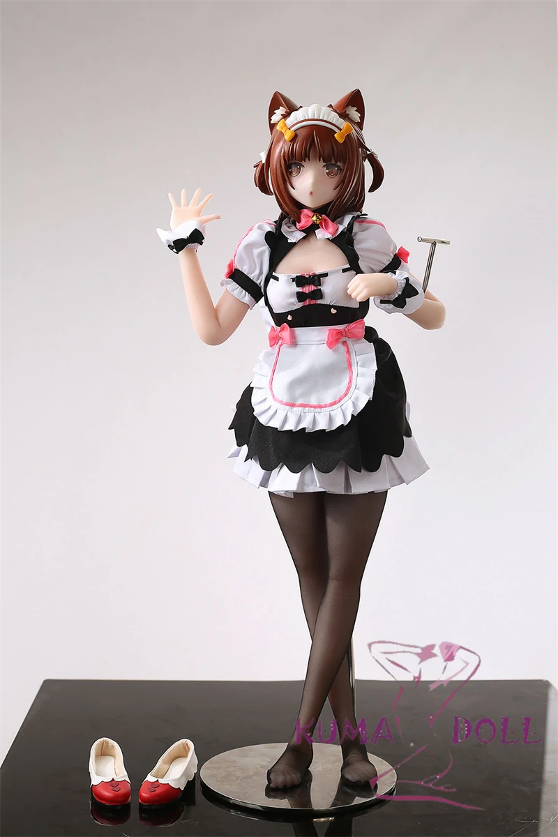 Otaku Doll ミニドール 最新作 猫娘 紅豆 65cm PVCヘッド+シリコンボディ 使いやすい 普段は鑑賞用 小さいラブドール フィギュア cosplay メイド服