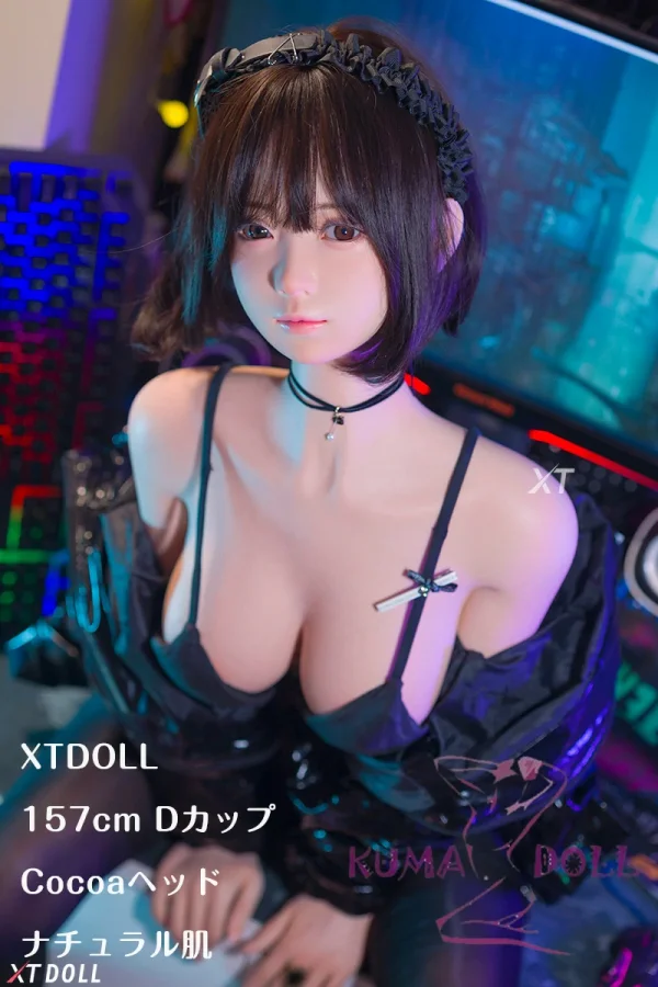 フルシリコン製 XTDOLL 157cm Dカップ  Cocoaヘッド  ラブドール 等身大ドール 軽量化仕様あり 黒いジャケット 黒のビキニ