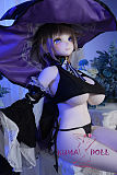 MW Girl（魔物姫）138cm 爆乳 塔塔莉ヘッド アニメドール シリコン頭部+TPE製ボディ 肌色＆眼球色＆メイク＆ウィッグは宣材写真と同じ 魔女風コスチューム