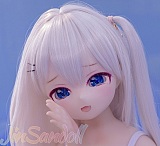 アニメドール ソフトビニール製ヘッド+TPE製ボディ WM Dolls 85cm AAカップ S003ヘッド 水色ツインテール オナホールあり