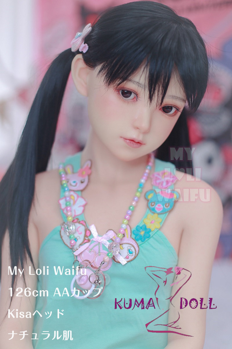 フルシリコン製 My Loli Waifu 略称MLW ロリ系ラブドール 126cm AAカップ kisaヘッド メイク選択可能 新作ボディ 青いタンクトップ
