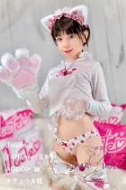 J-cute フルシリコン製 149cm バスト平 AGD02  紬ちゃん（つむぎ）ラブドール ロリ系 ネコ耳カチューシャ 愛らしさ満点