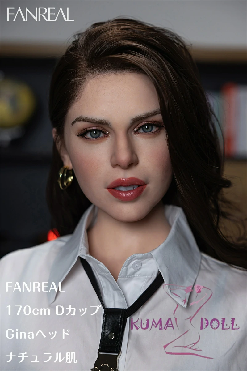 フルシリコン製 FANREAL 170cm Dカップ Ginaヘッド ラブドール 等身大ドール 欧米系 ダッチワイフ 掲載画像は口開閉付き 植髪  ネクタイx白シャツ
