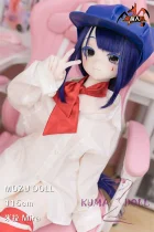 MOZU DOLL【SR級】 121cm バスト大 米拉 Mira 藍髪 ショートヘア 白い衣装 二次元風ダッチワイフ ビニール製頭部+TPE製ボディ 肌色＆眼球色＆メイク＆ウィッグ＆衣装は宣材写真と同じ