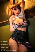 アートワークカスタム版 TYPEグラビア 超擬真の肌テクスチャ TOPSINO 162cm Gカップ T21 フルシリコン製 ラブドール ダッチワイフ 人間仕上げ陰毛選択可