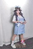 SHEDOLL 140cm Aカップ 南溪（Nanxi）ヘッド  掲載画像はフルシリコン製 妹系ラブドール 灰色のツインテールxブルーの瞳 高クオリティ版塗装加工選択可