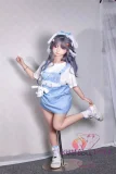 SHEDOLL 140cm Aカップ 南溪（Nanxi）ヘッド  掲載画像はフルシリコン製 妹系ラブドール 灰色のツインテールxブルーの瞳 高クオリティ版塗装加工選択可