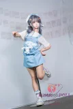 SHEDOLL 140cm Aカップ 南溪（Nanxi）ヘッド  掲載画像はフルシリコン製 妹系ラブドール 灰色のツインテールxブルーの瞳 高クオリティ版塗装加工選択可