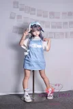 SHEDOLL 140cm Aカップ 南溪（Nanxi）ヘッド  掲載画像はフルシリコン製 妹系ラブドール 灰色のツインテールxブルーの瞳 高クオリティ版塗装加工選択可