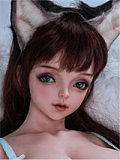 リアルスキンシリーズ Sanhui Doll 皮膚メイク付き 最新作 125cm Fカップ #12诺琳 フルシリコン製ラブドール フェイシャルEX機能選択可 猫耳美少女