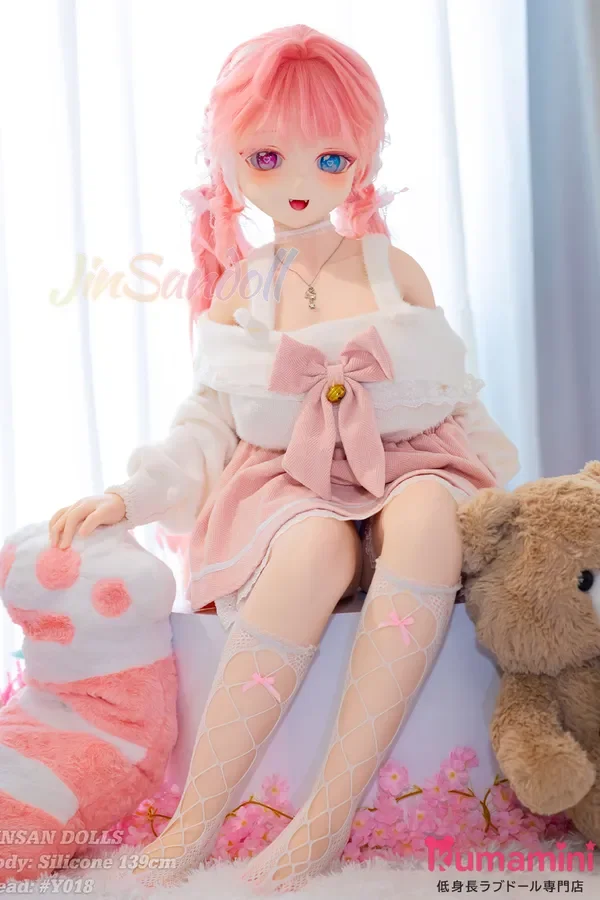 WMdoll 139cm Fカップ ピンク髪アダルト ドール ソフトビニール製ヘッド+シリコン製ボディ 等身大リアルドール