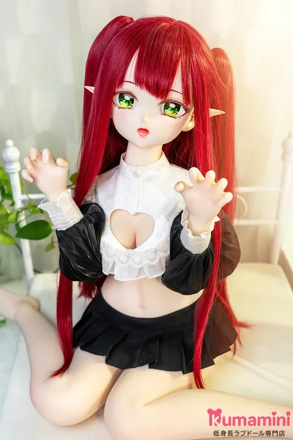 MW Girl(魔物姫) 小魅魔多川ヘッド 115cm バスト中 赤髪ツインテールのエルフ耳 美少女フルシリコン製リアルドール​