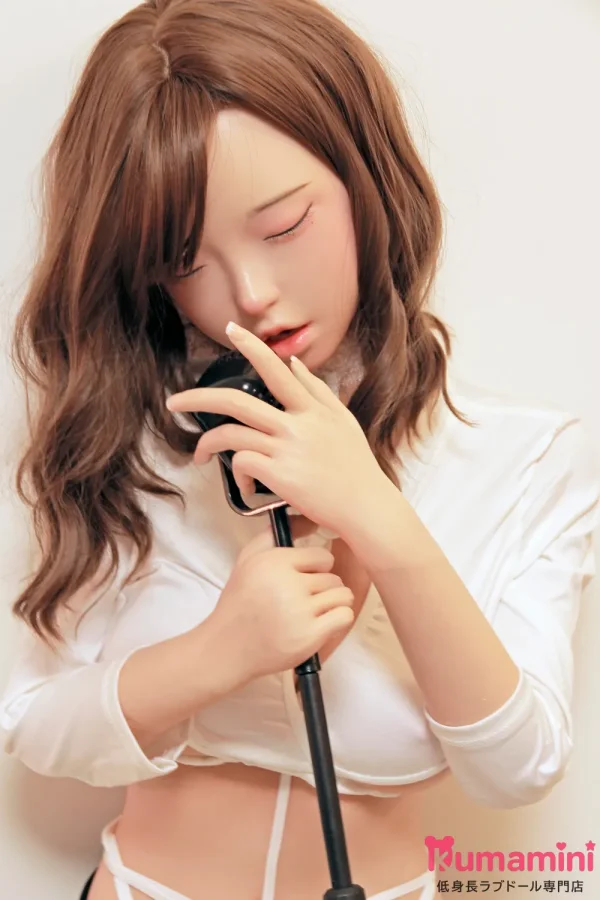 フルシリコン製 FUDOLL ラブドール 148cm Dカップ 環奈ヘッド 伏し目可愛いブラウンヘア美少女ドール 口開閉機能+リアル口腔付き